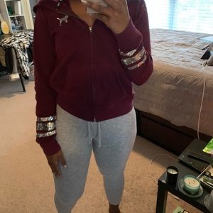 Victoria’s Secret Pink Full-Zip- Burgundy